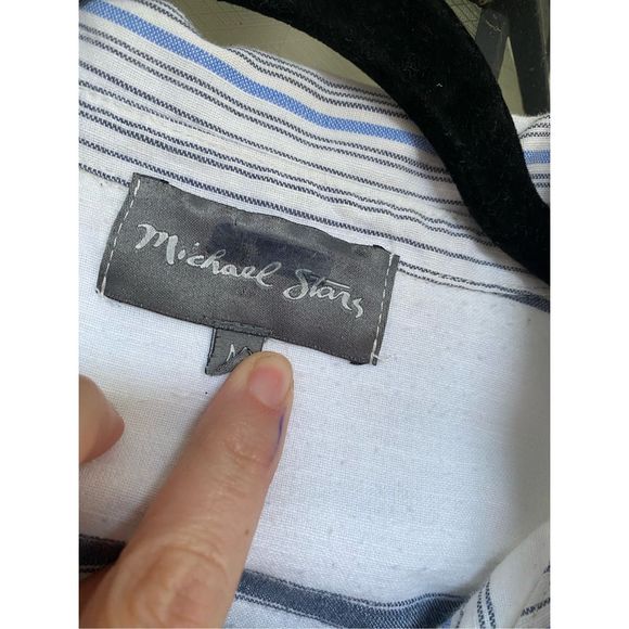 Anthropologie Michael Stars Boyfriend Stripe Button-Up Shirt, Size Medium - Picture 3 of 8